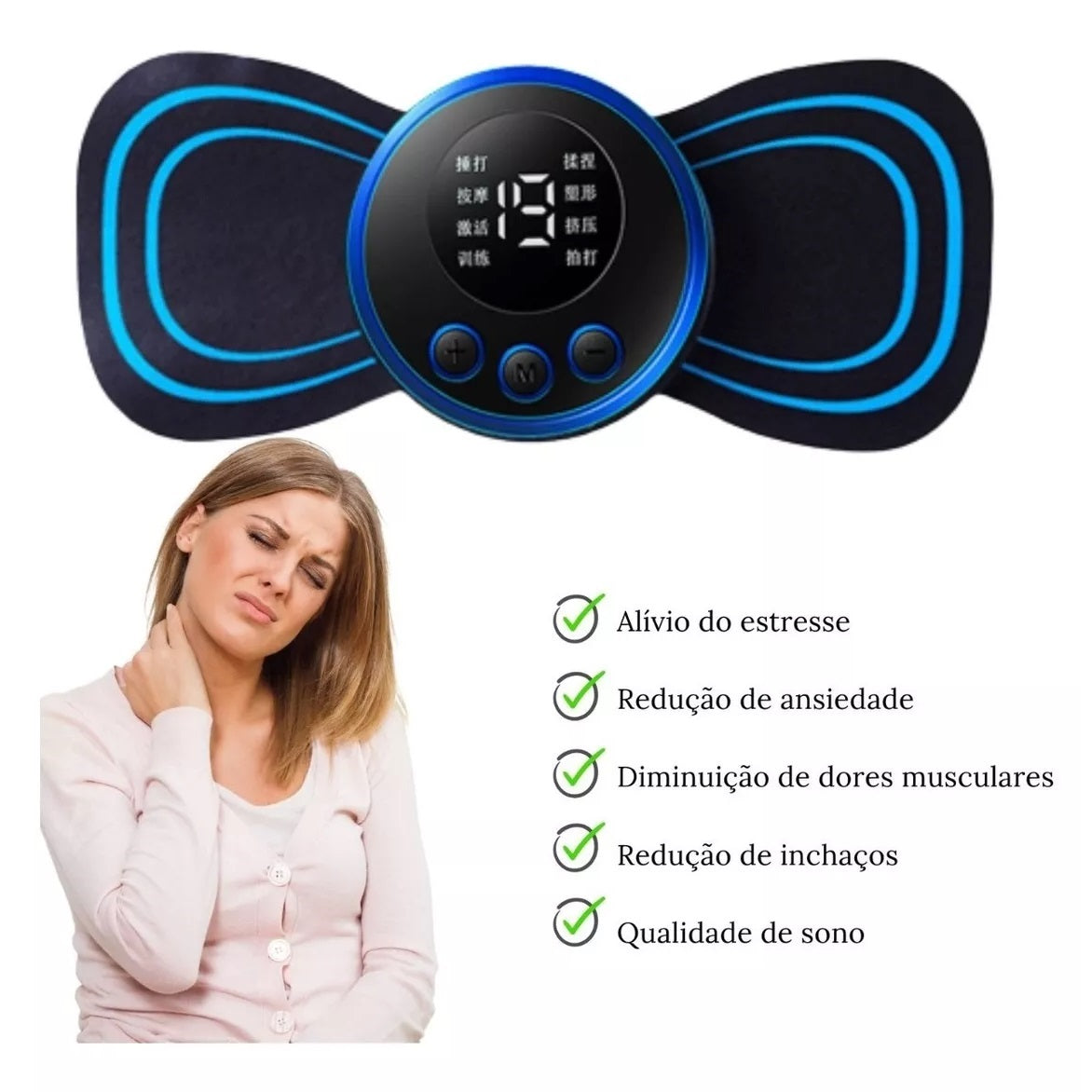 Massageador Elétrico Cervical EMS Eletroterapia